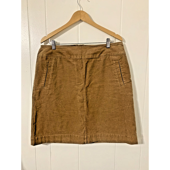 Talbots Dresses & Skirts - Talbots Woman Brown Corduroy Pencil Skirt Size 12 Elastic in Waist Work Career